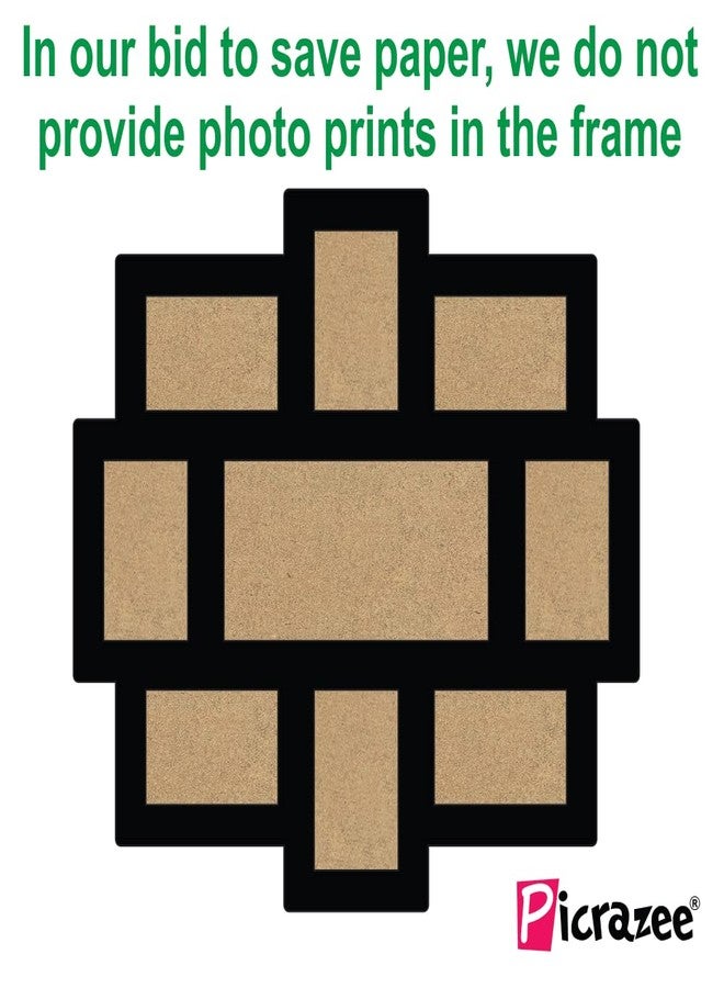 PICRAZEE إطار صور جداري من خشب MDF متعدد الصور في إطار واحد، إطار صور عائلي، ديكور جداري لغرفة المعيشة وغرفة النوم، وهدية (من 5 إلى 9 صور) - Image 5